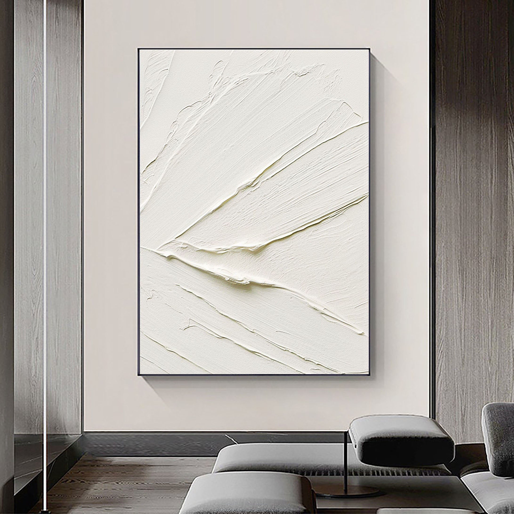 White Minimalist Abstract Painting #CXA 004