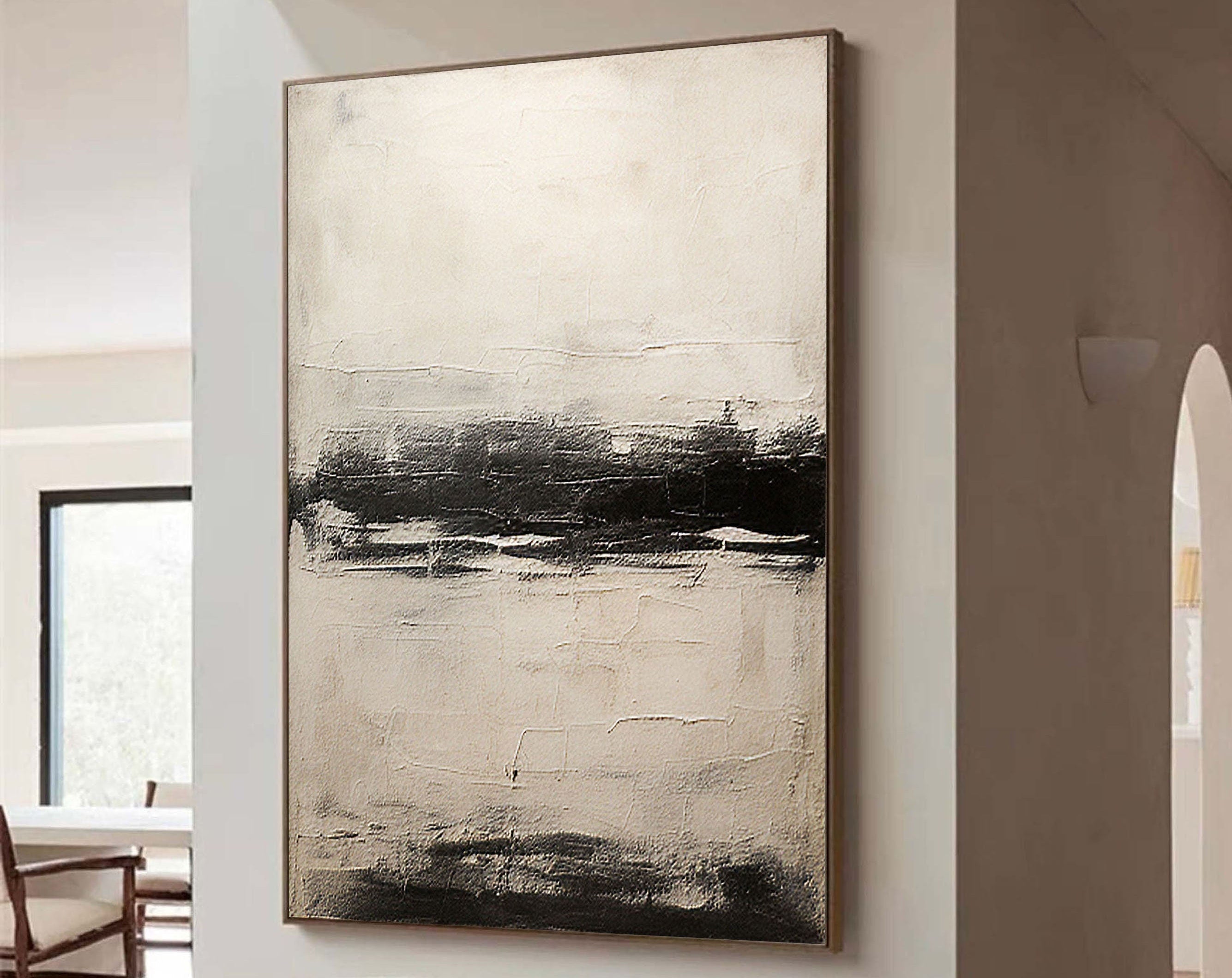 Black & White Abstract Painting #CXA 014