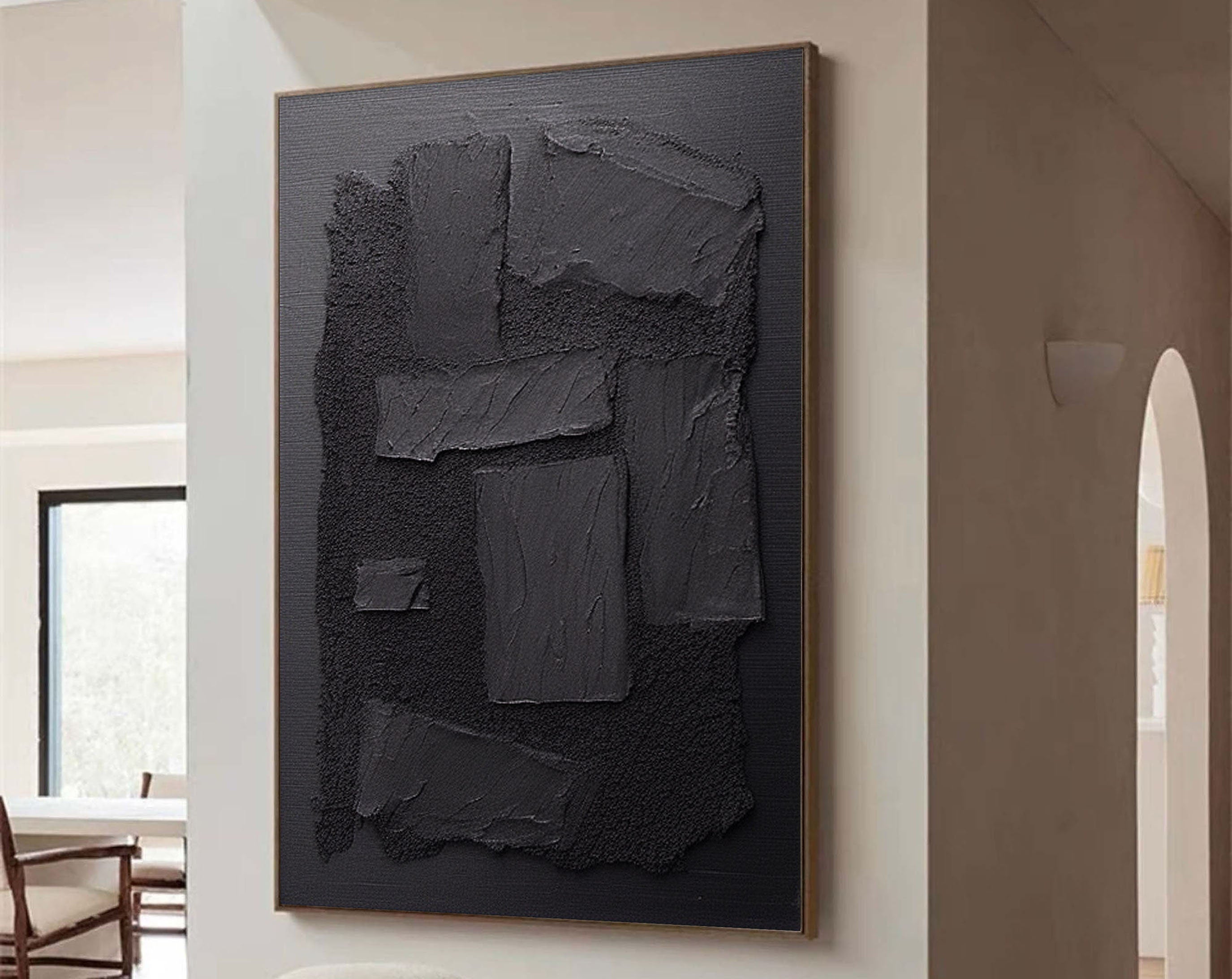 Black Abstract Painting #CXA 005