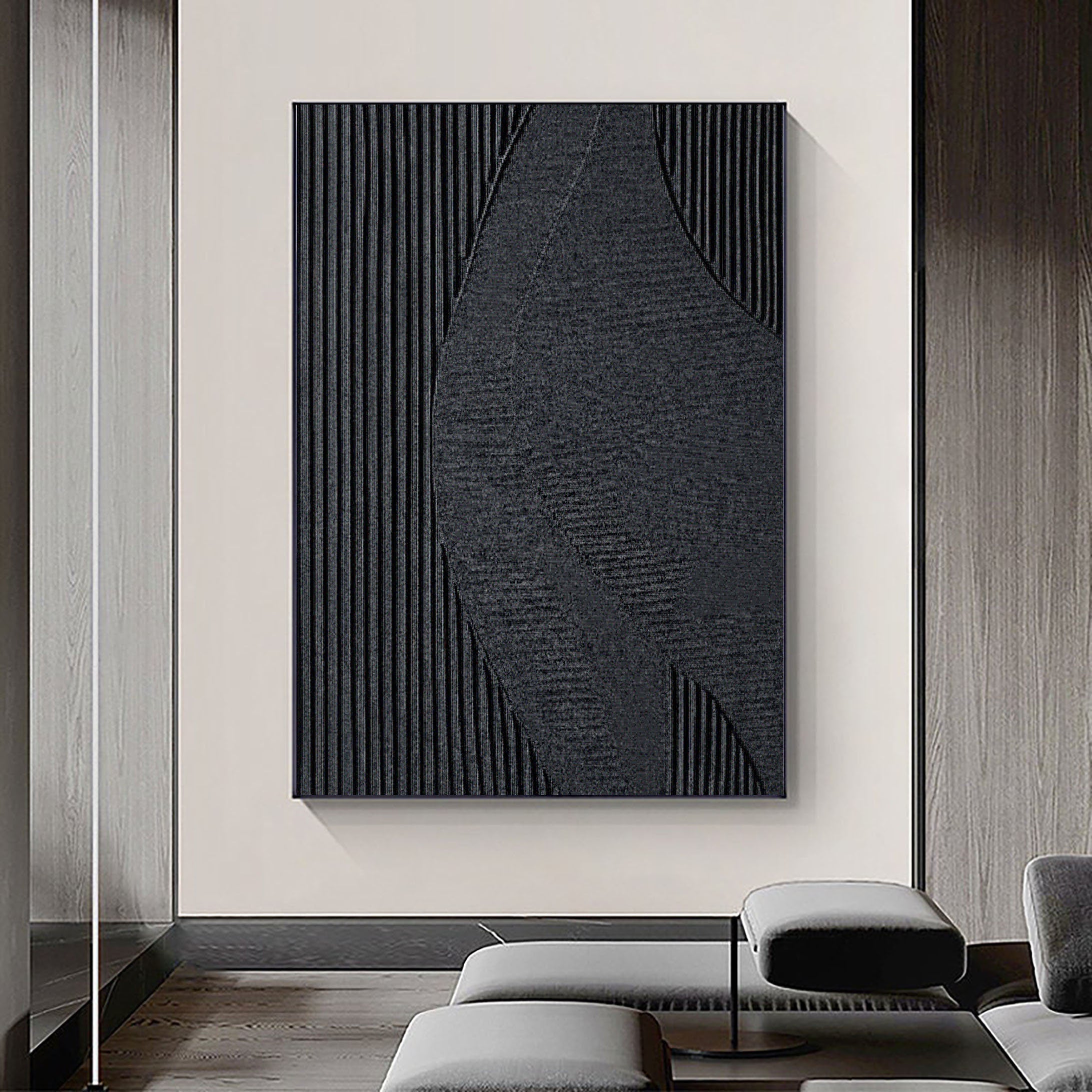 Black & White Abstract Painting #CXA 00803