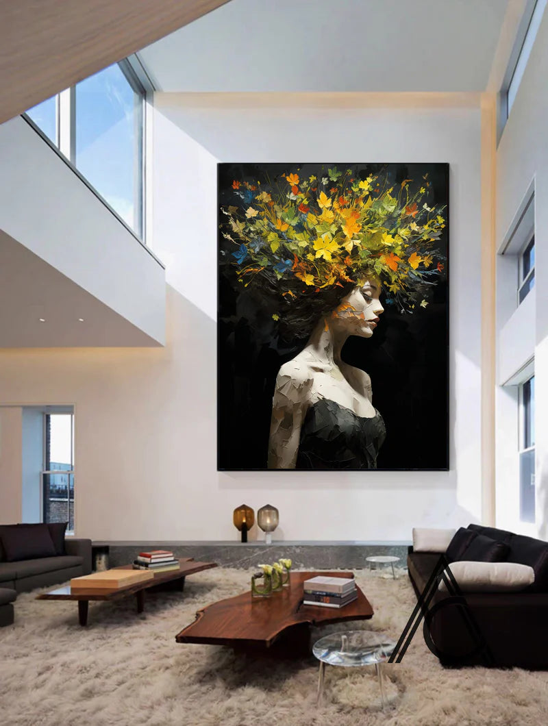Autumn Spirit – Textured Abstract Woman Canvas#AB0519013