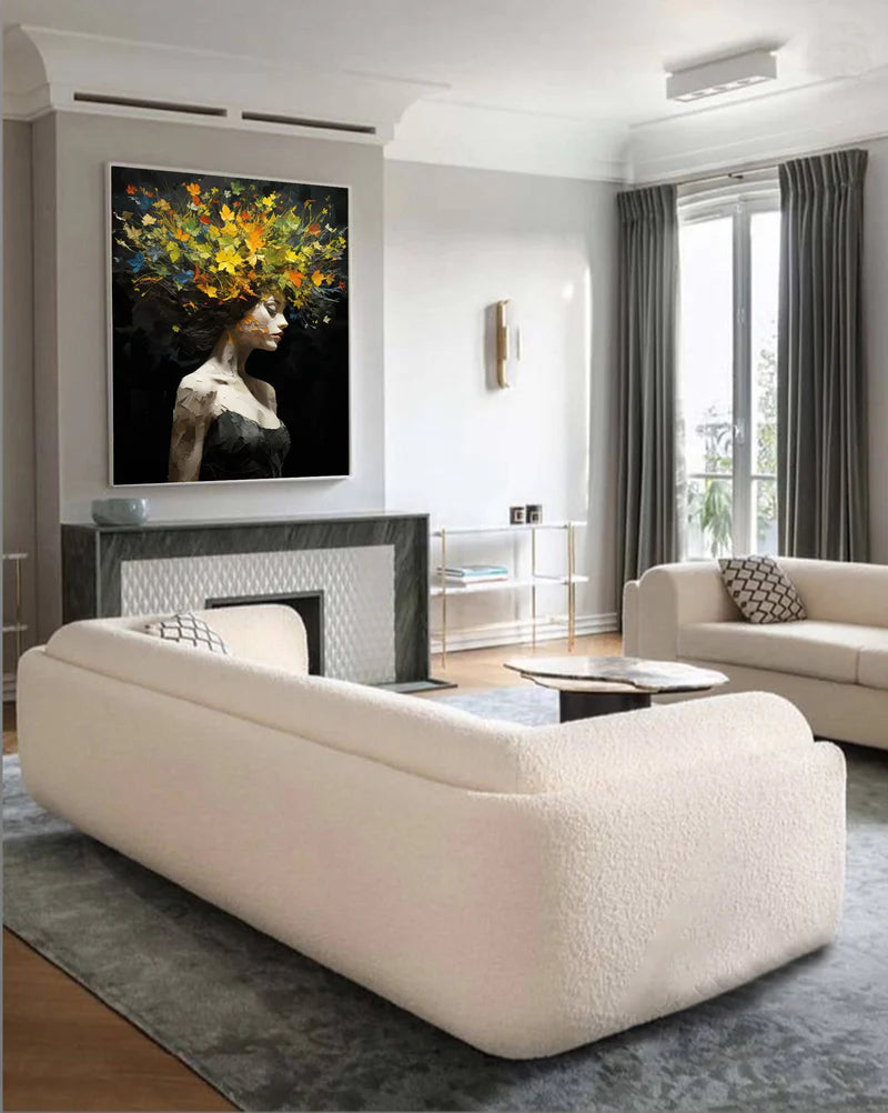 Autumn Spirit – Textured Abstract Woman Canvas#AB0519013