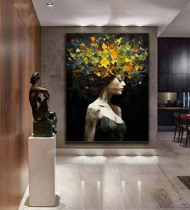 Autumn Spirit – Textured Abstract Woman Canvas#AB0519013
