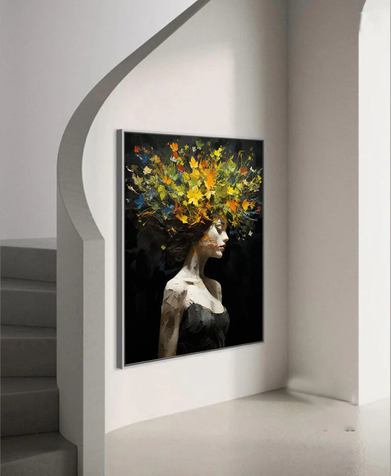 Autumn Spirit – Textured Abstract Woman Canvas#AB0519013