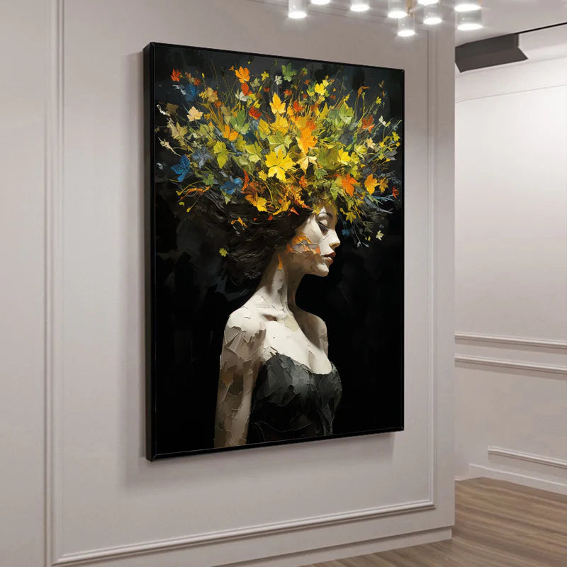 Autumn Spirit – Textured Abstract Woman Canvas#AB0519013
