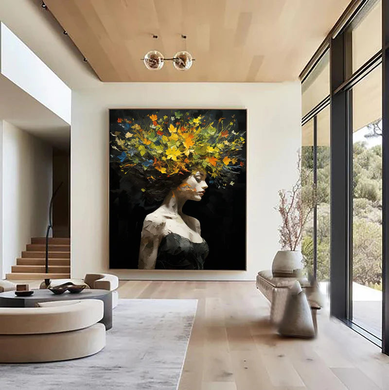 Autumn Spirit – Textured Abstract Woman Canvas#AB0519013
