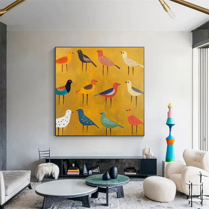Colorful Birds – Modern Bird Canvas Art#AB0519033