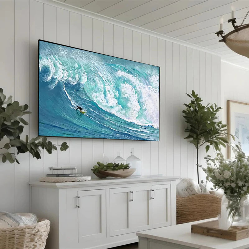 Surfing Serenity – Ocean Wave Canvas Art Painting#AB0519043