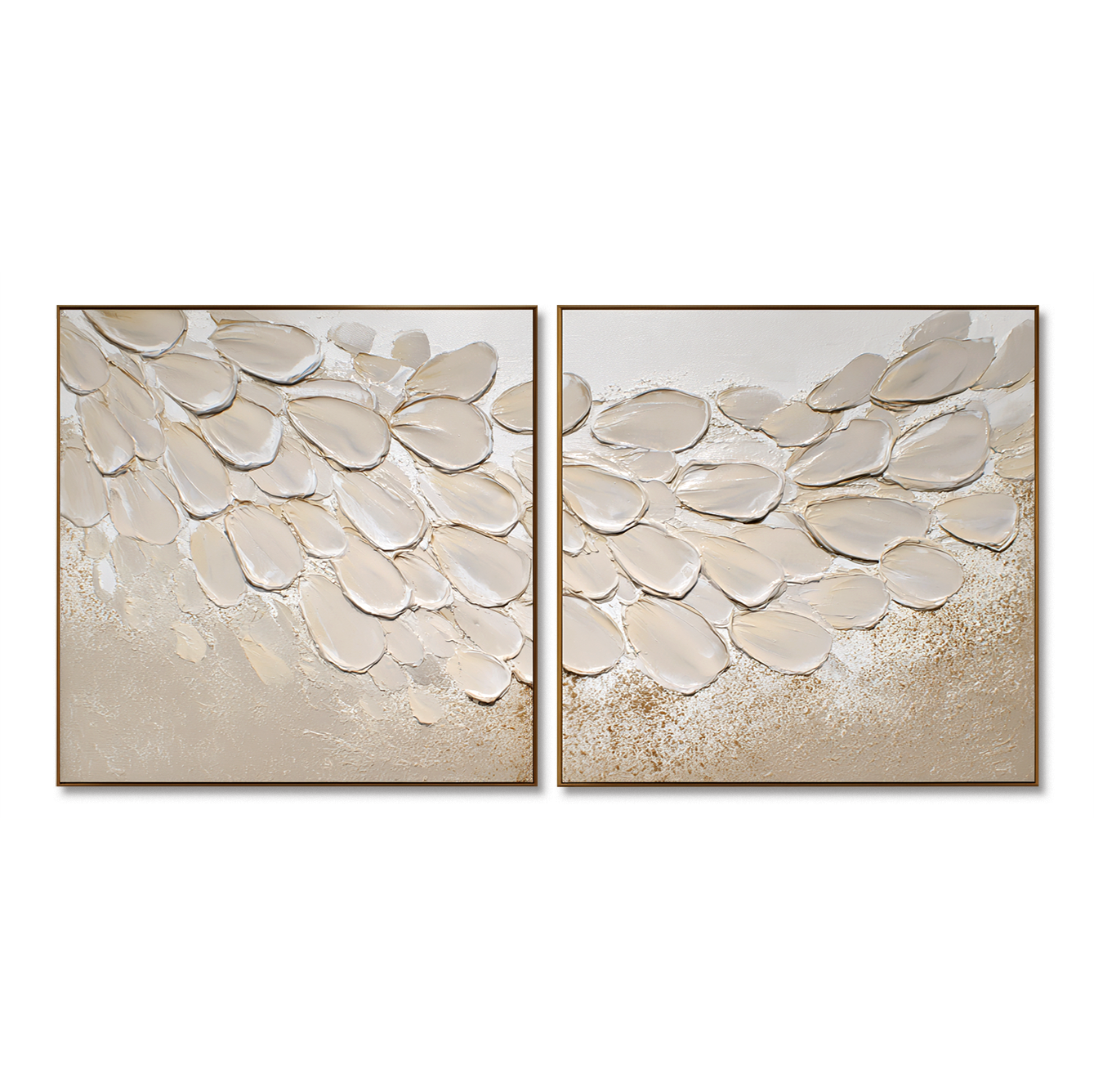 Soft Drift – Hand-Painted Textured Abstract Diptych Set of 2#AB14204