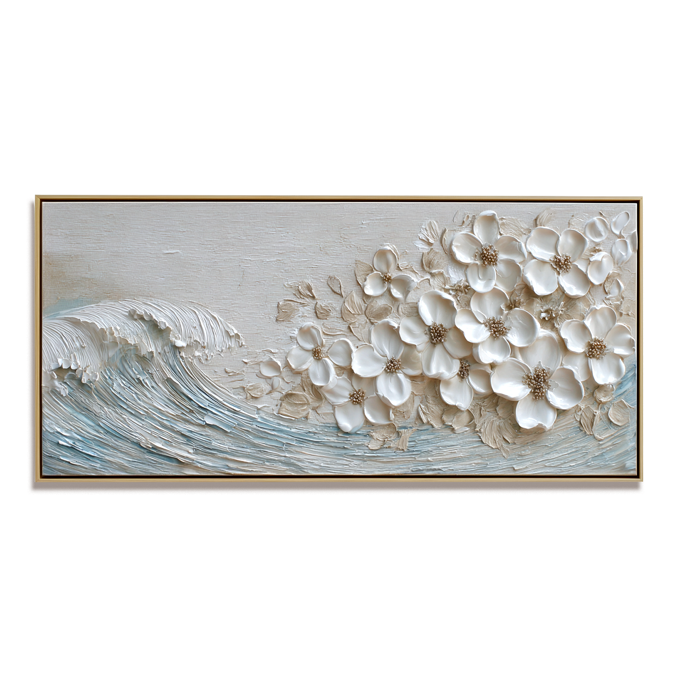 Blooming Tide Textured Floral Abstract Canvas Wall Art#AB14262