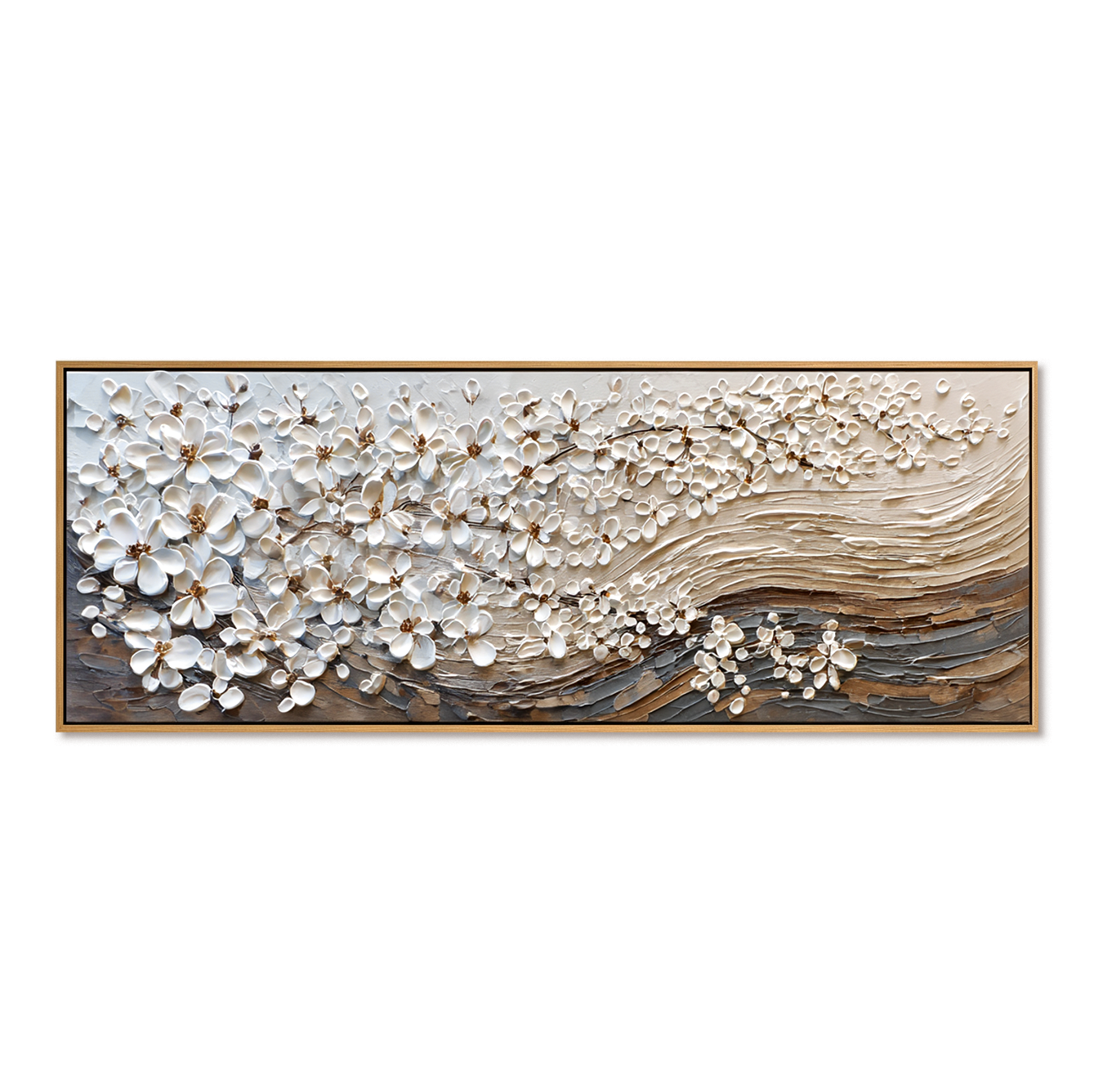 Petals in Motion Textured Floral Abstract Canvas Wall Art#AB14263