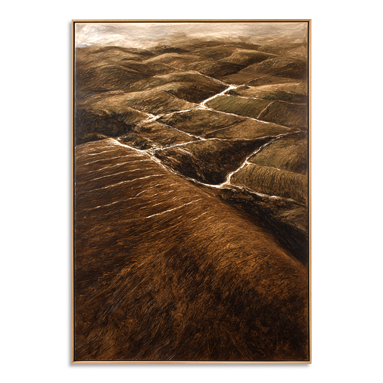 Contours of the Earth Textured Abstract Landscape Canvas Wall Art#AB14270