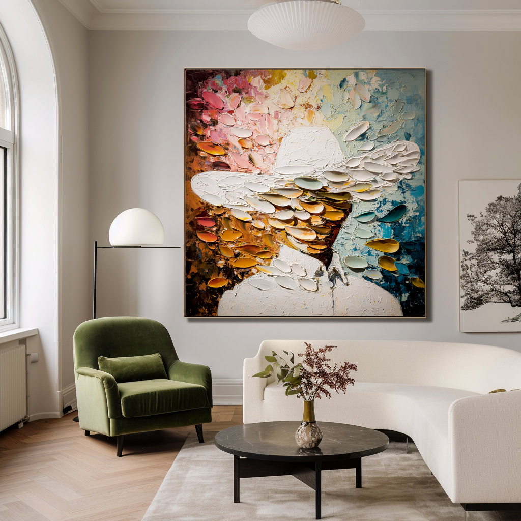 Inner Spectrum – Hand-Painted Textured Figurative Wall Art#AB14176