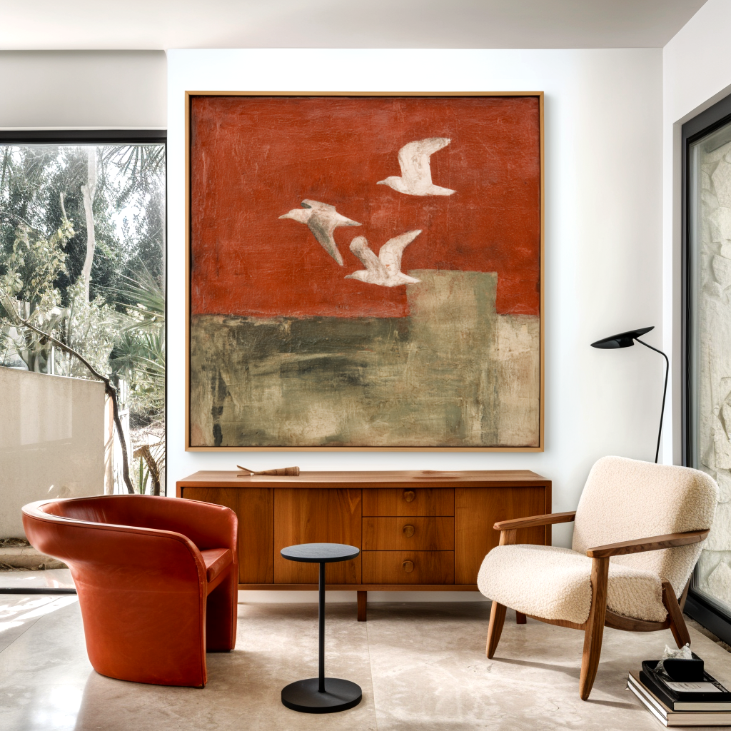 Where Birds Rest – Hand-Painted Abstract Oil Painting#AB14195