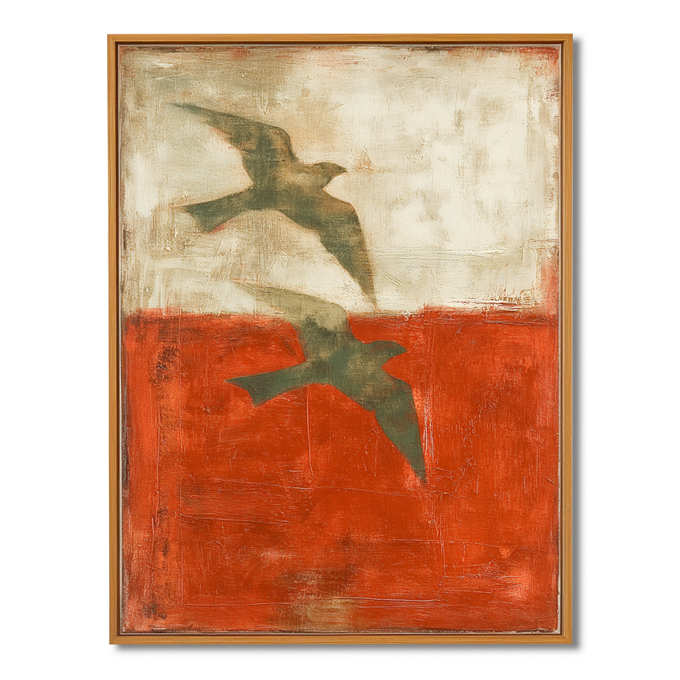 Above the Quiet Line Abstract Bird Canvas Wall Art#AB14284
