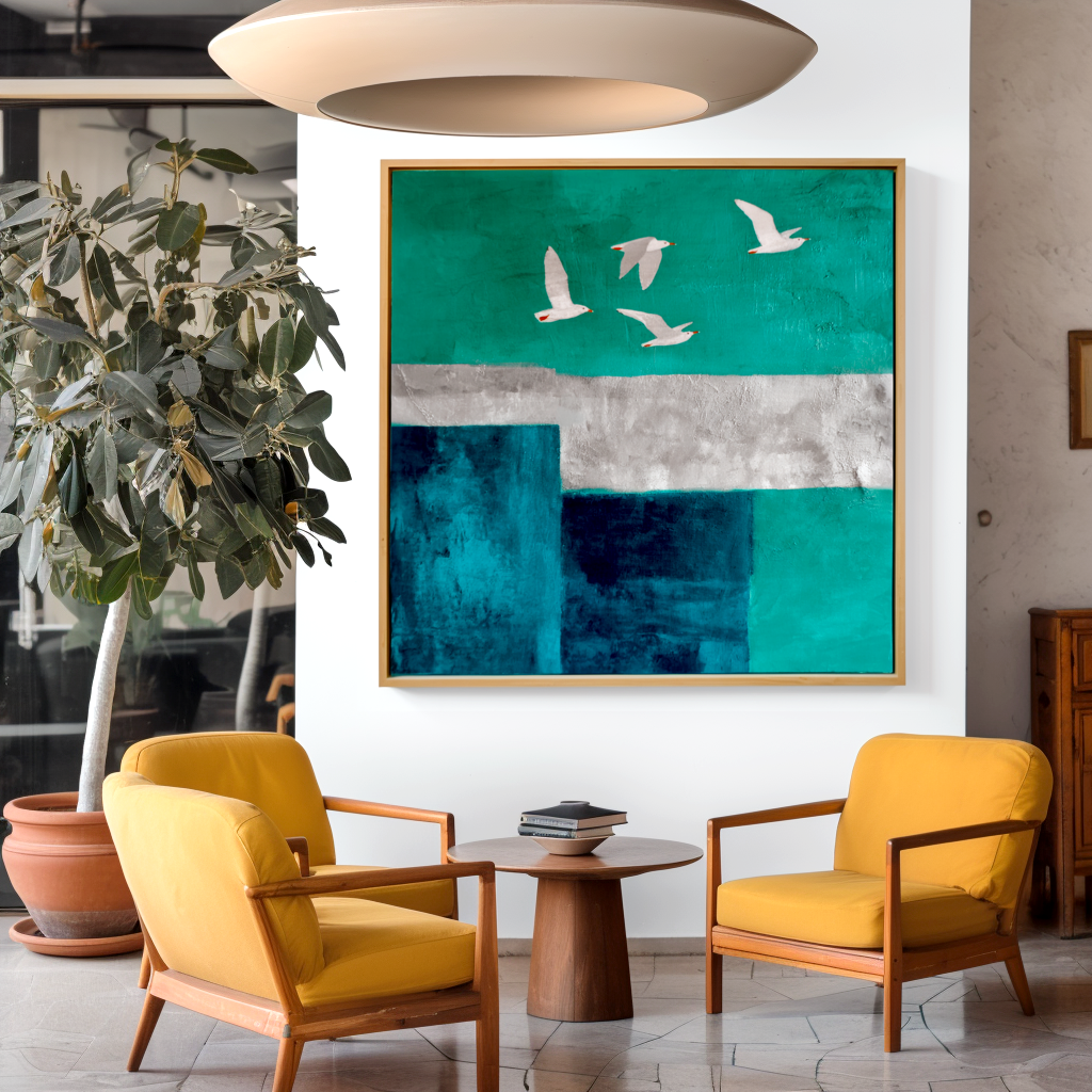 Across the Quiet Field – Hand-Painted Abstract Oil Painting#AB14196