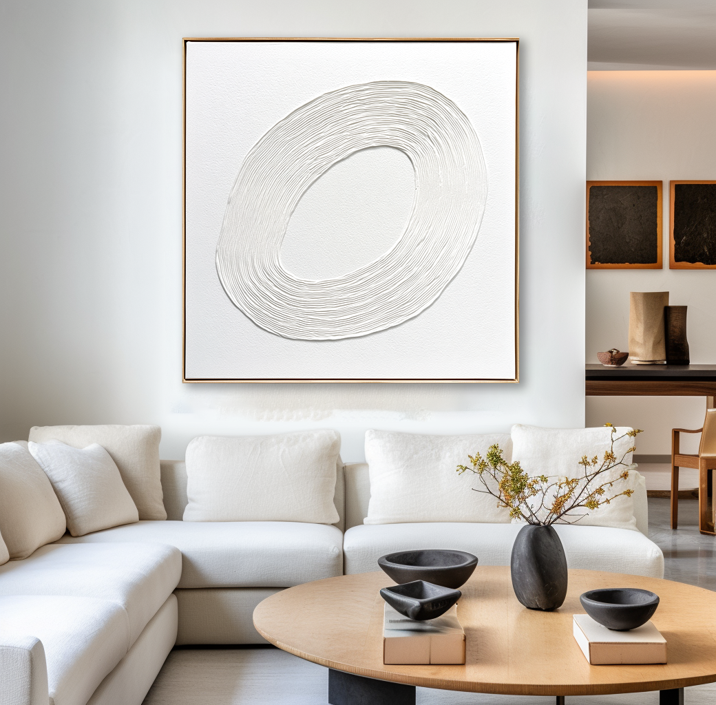 Silent Loop – Hand-Painted Minimal Textured Abstract Wall Art#AB14188