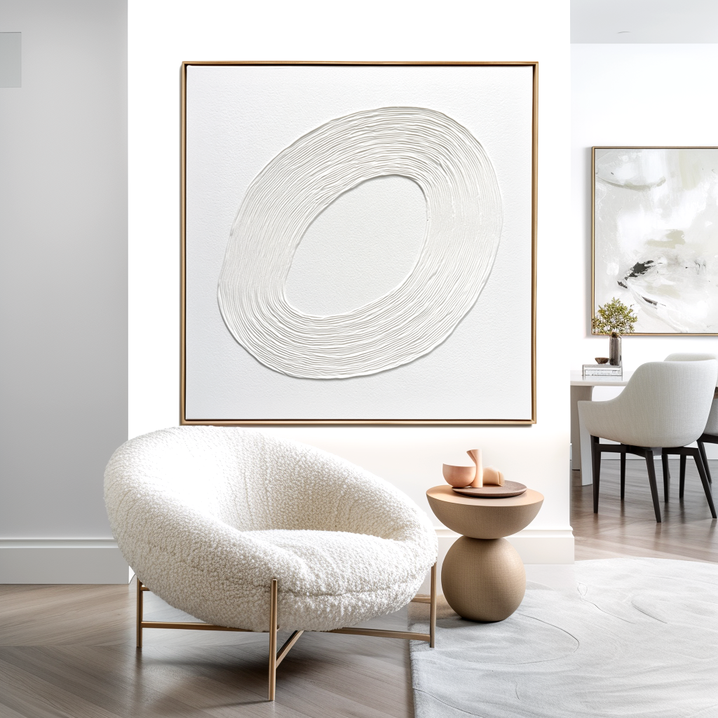 Silent Loop – Hand-Painted Minimal Textured Abstract Wall Art#AB14188