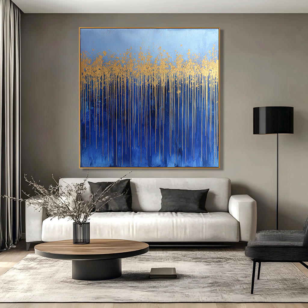 Golden Drift – Hand-Painted Textured Abstract Wall Art#AB14187