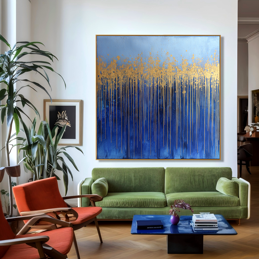 Golden Drift – Hand-Painted Textured Abstract Wall Art#AB14187