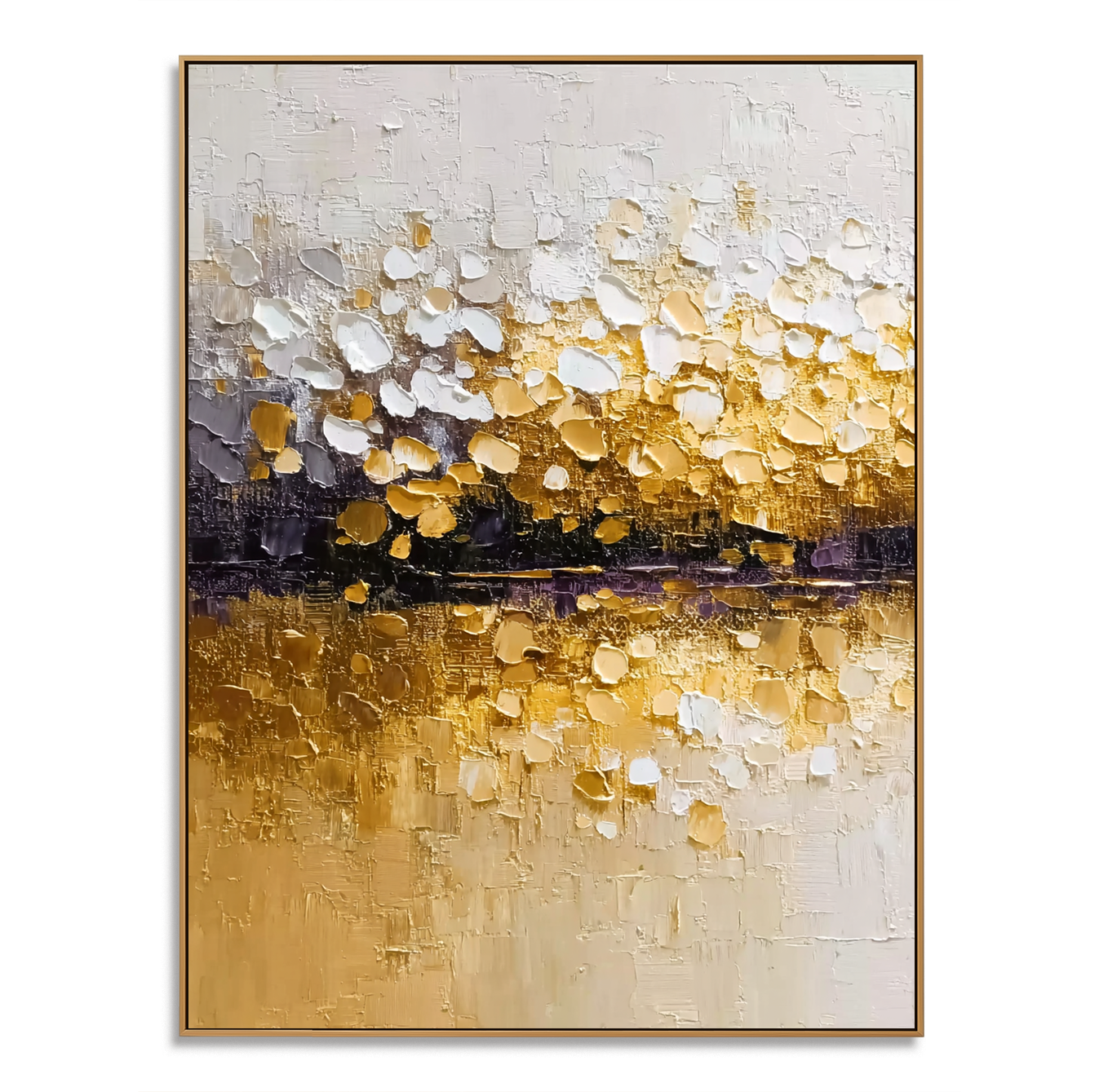 Golden Horizon Vertical Textured Abstract Canvas#AB14290