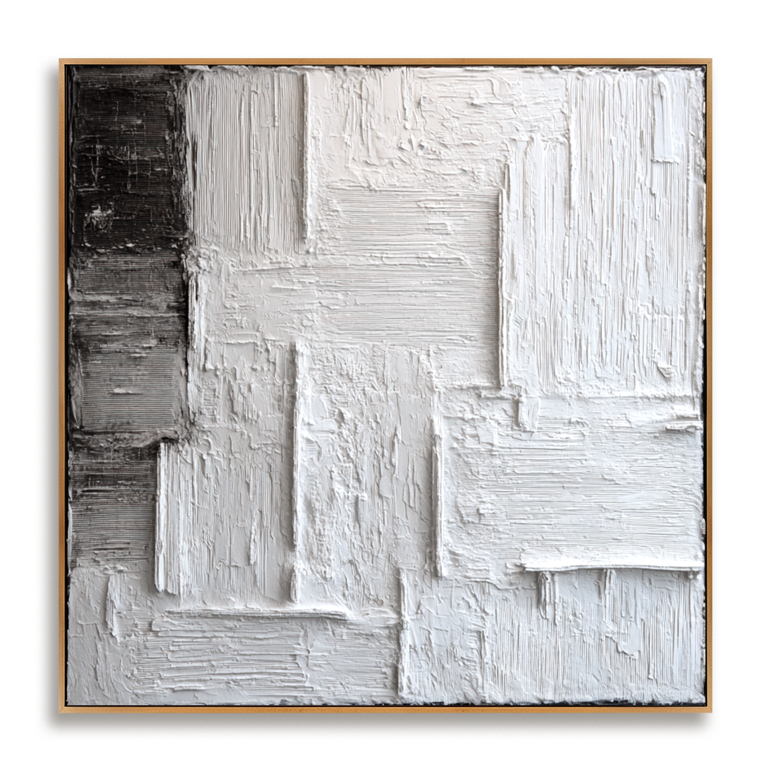 Still Framework – Hand-Painted White Textured Abstract Wall Art#AB14181