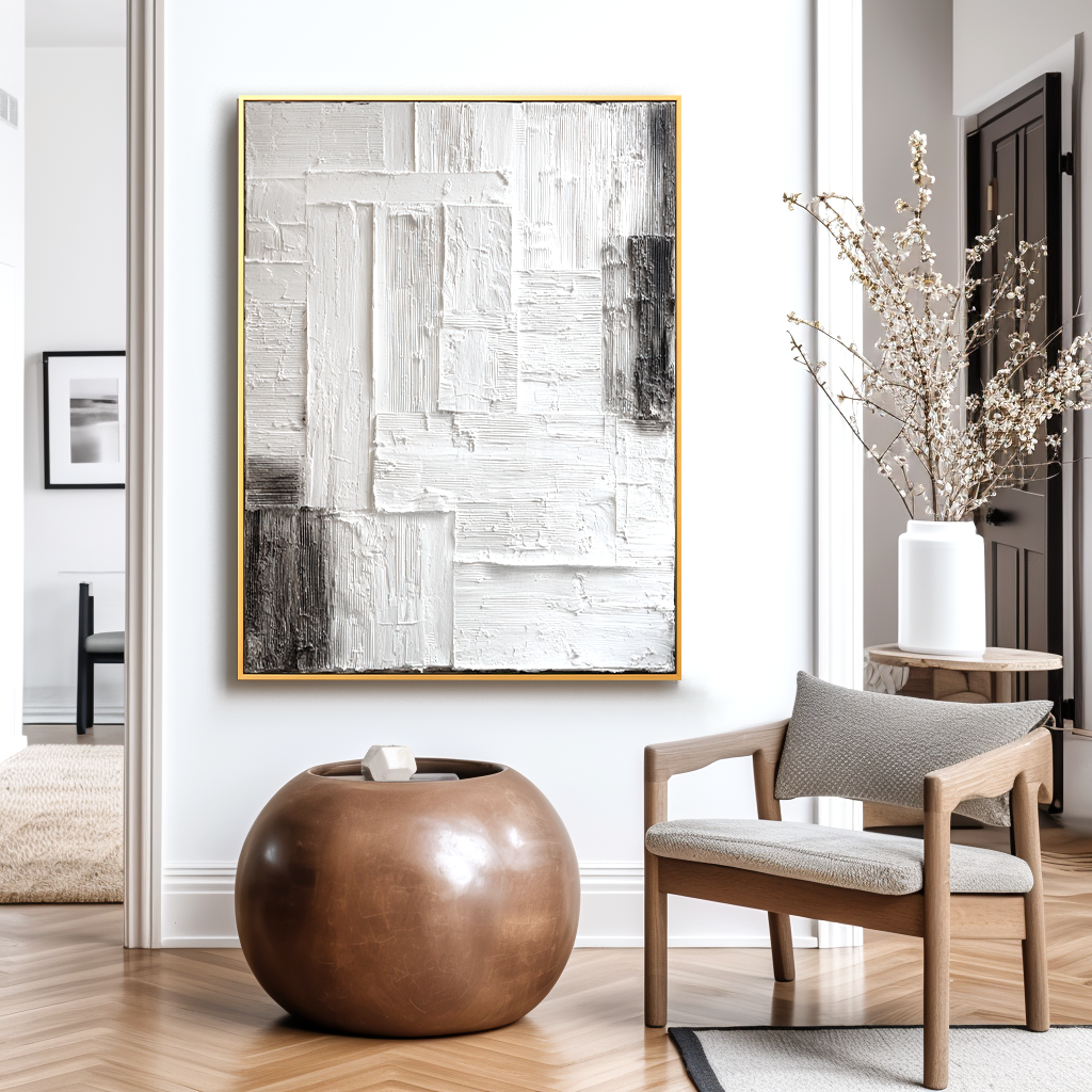 Still Structure Minimal Textured Abstract Canvas#AB14295