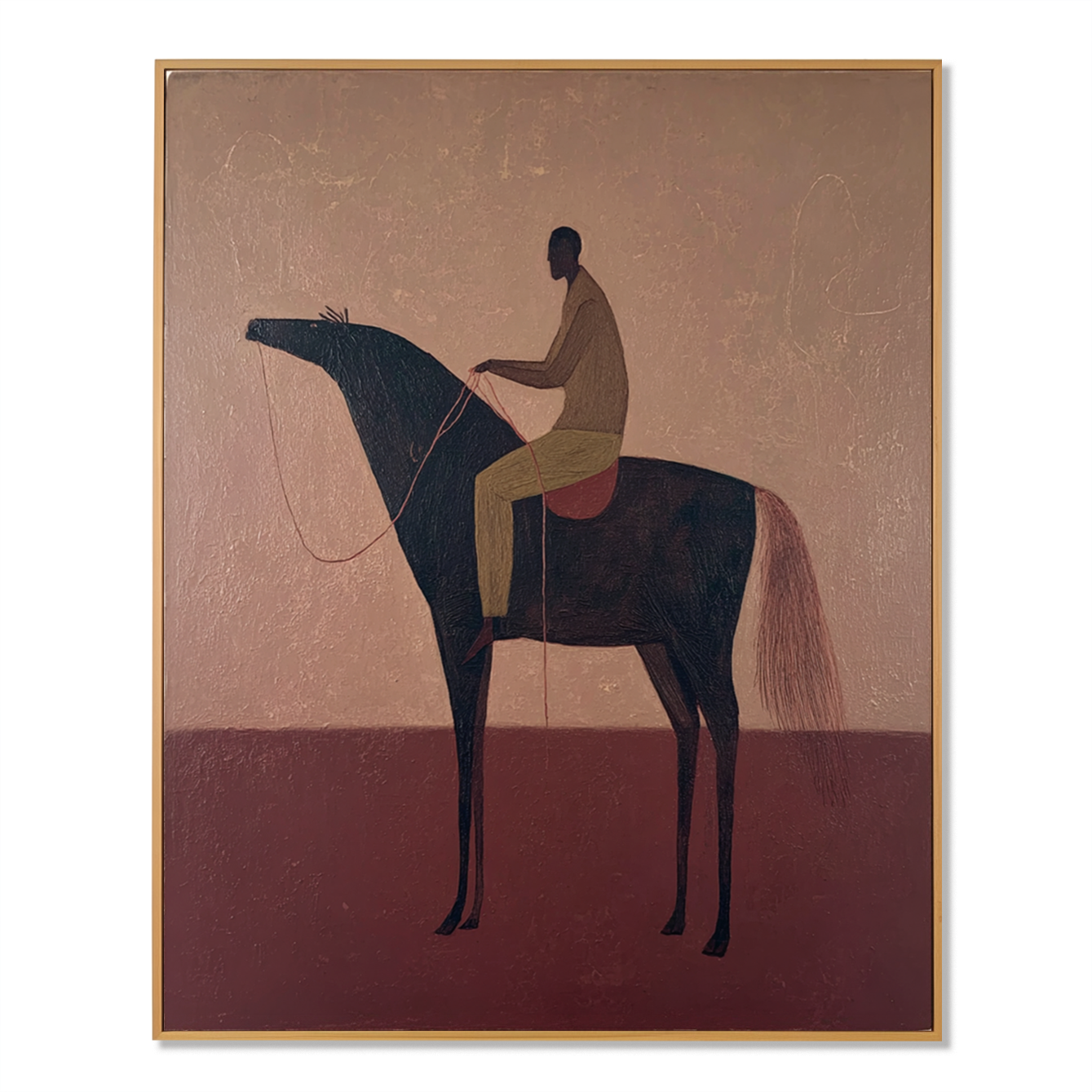 Silent Horizon – Minimalist Figurative Horse Oil Painting#AB14327