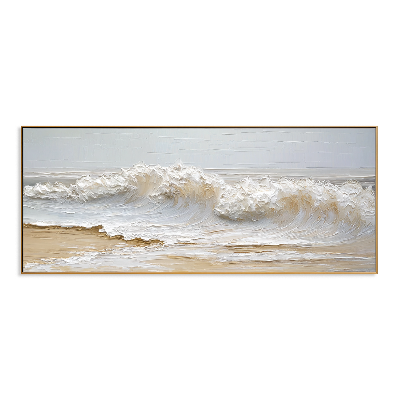 Silent Tide – Large Textured Wave Painting#AB14303
