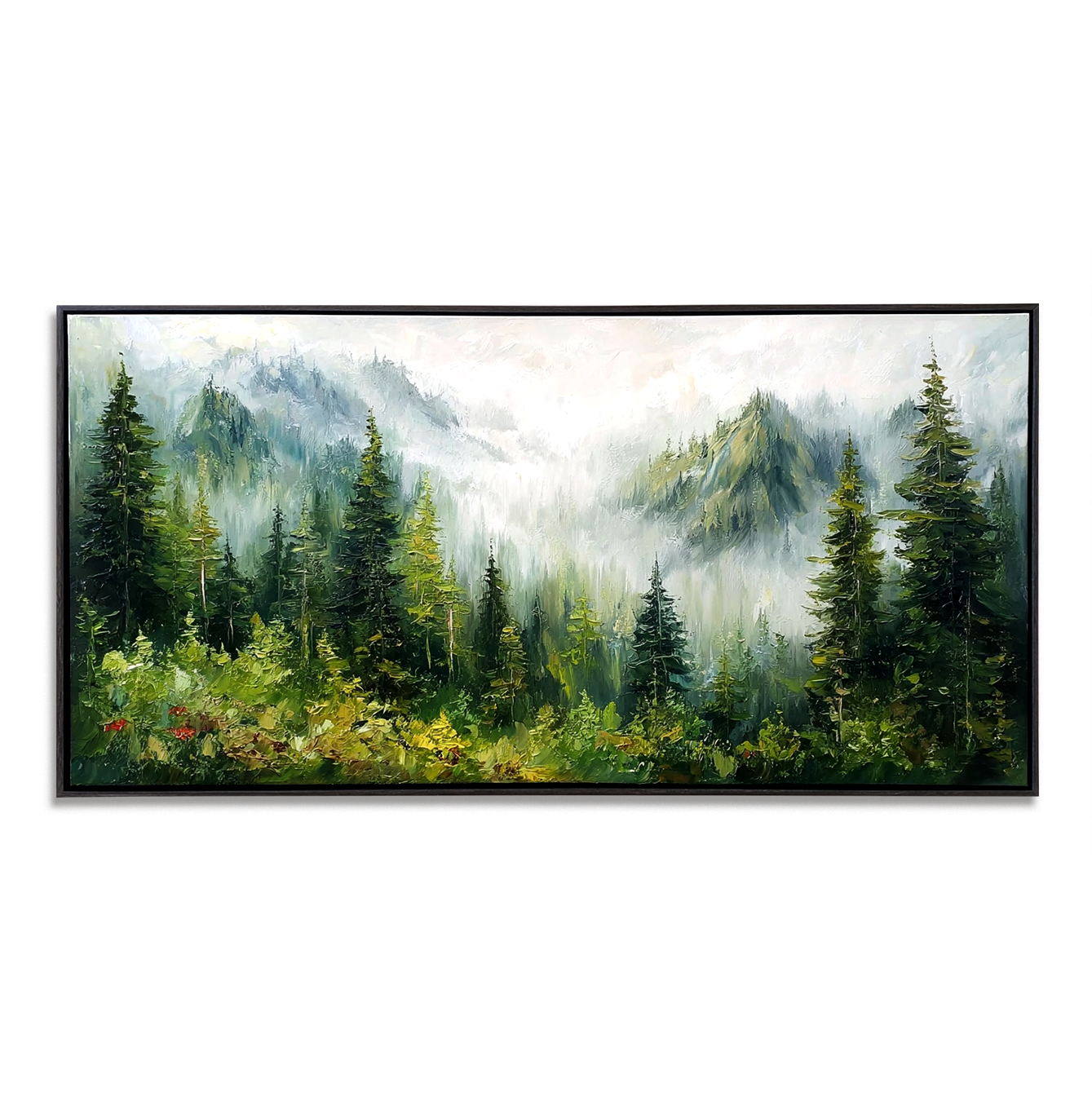 Emerald Wilderness – Large Forest Landscape Painting#AB14304