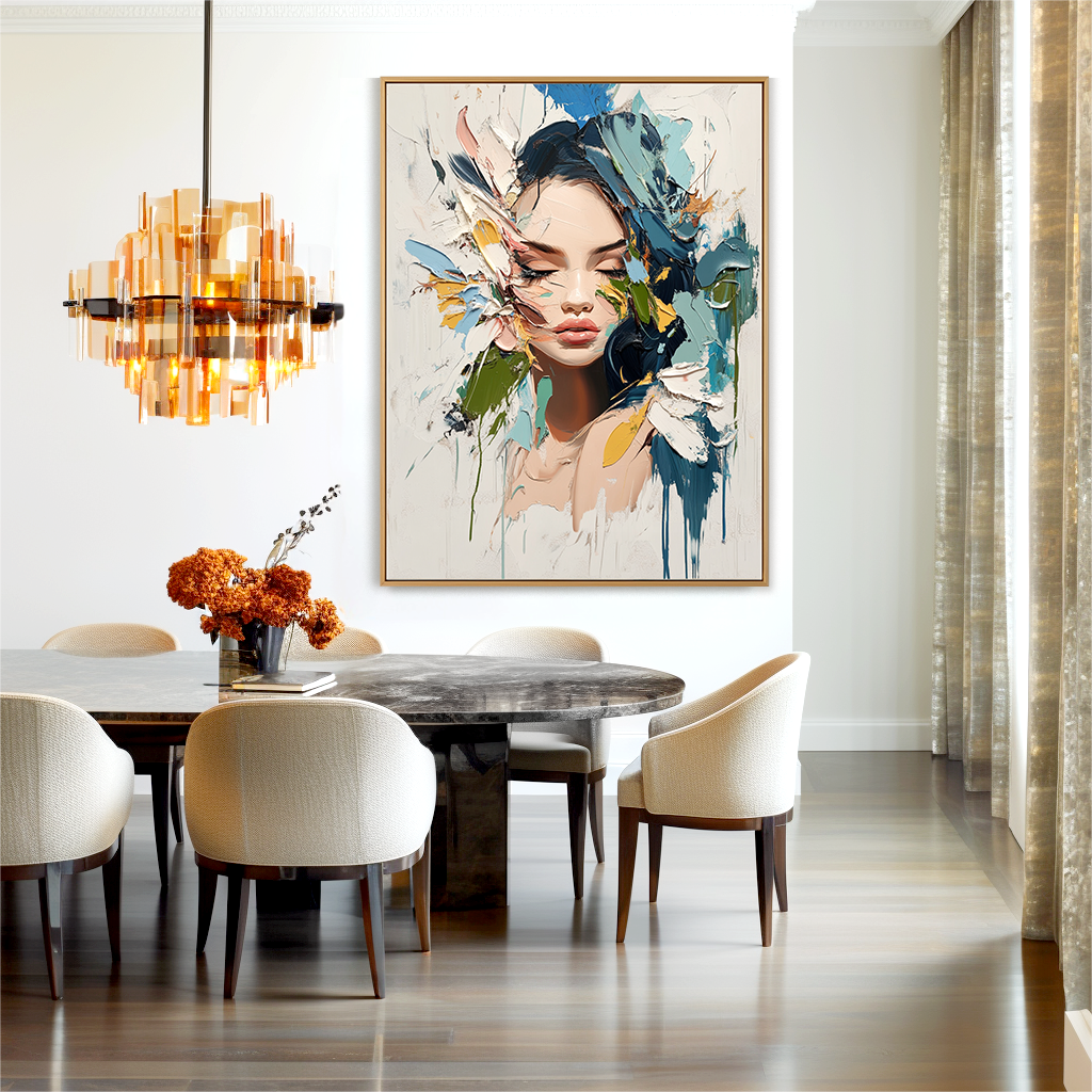 Serene Fragment – Textured Abstract Portrait Oil Painting#AB14315