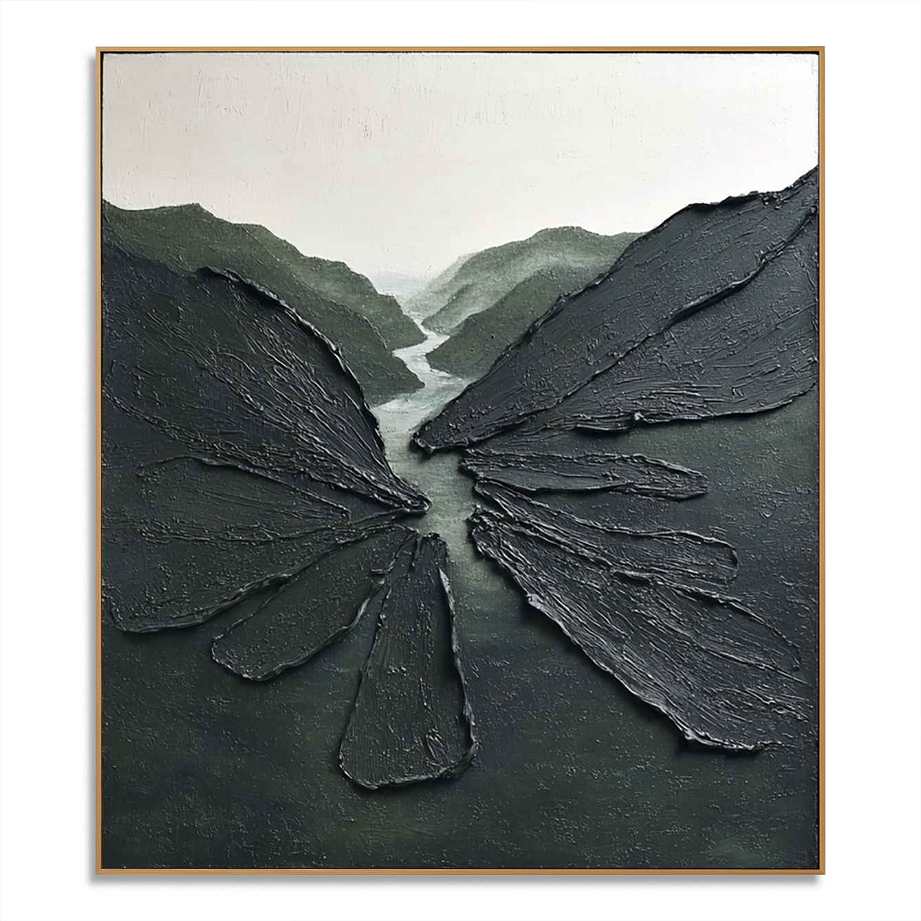 Silent Canyon – Textured Minimalist Abstract Landscape Oil Painting#wp260323
