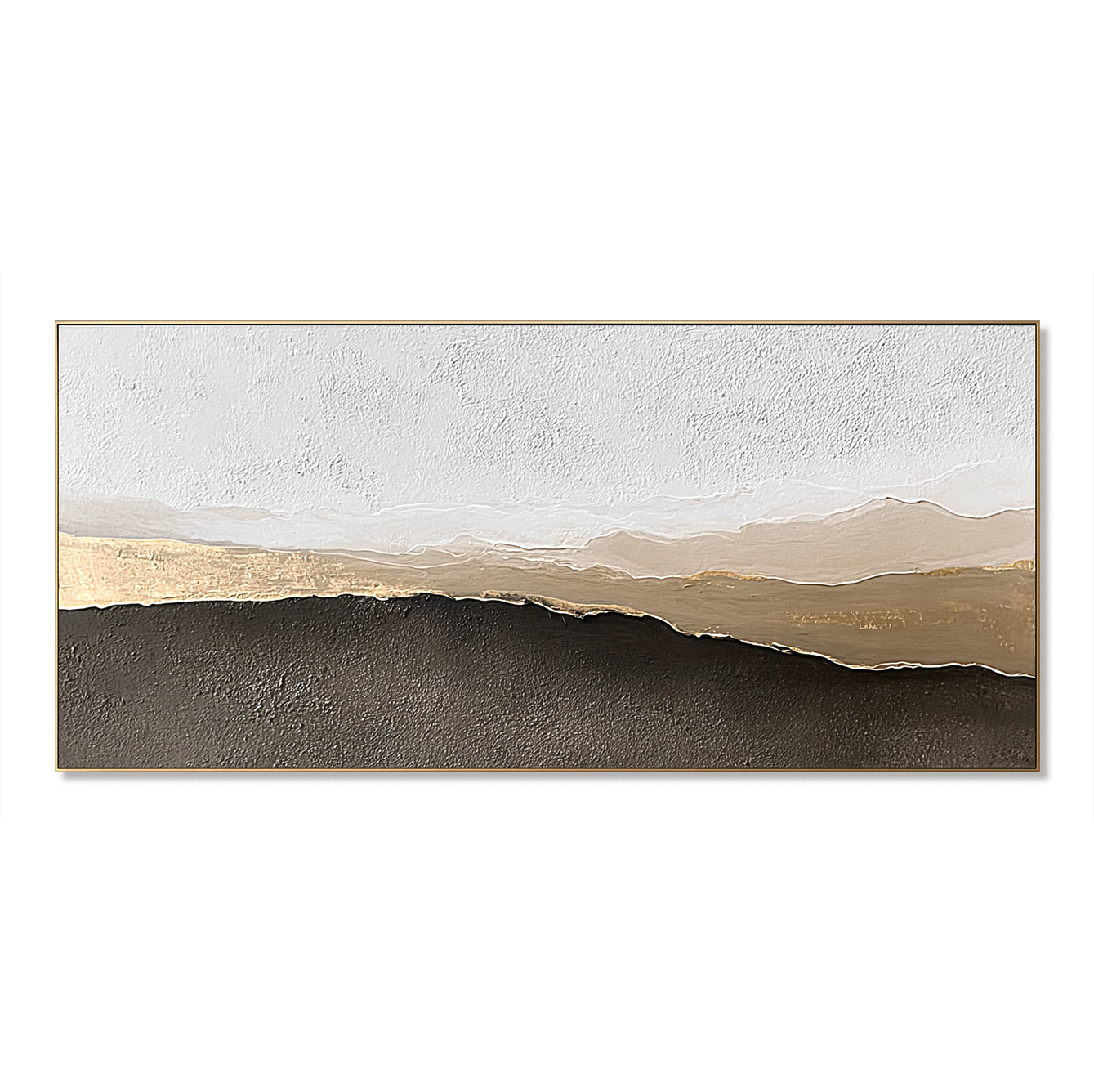 Silent Dune Horizon – Gold Textured Abstract Wall Art#wp260325