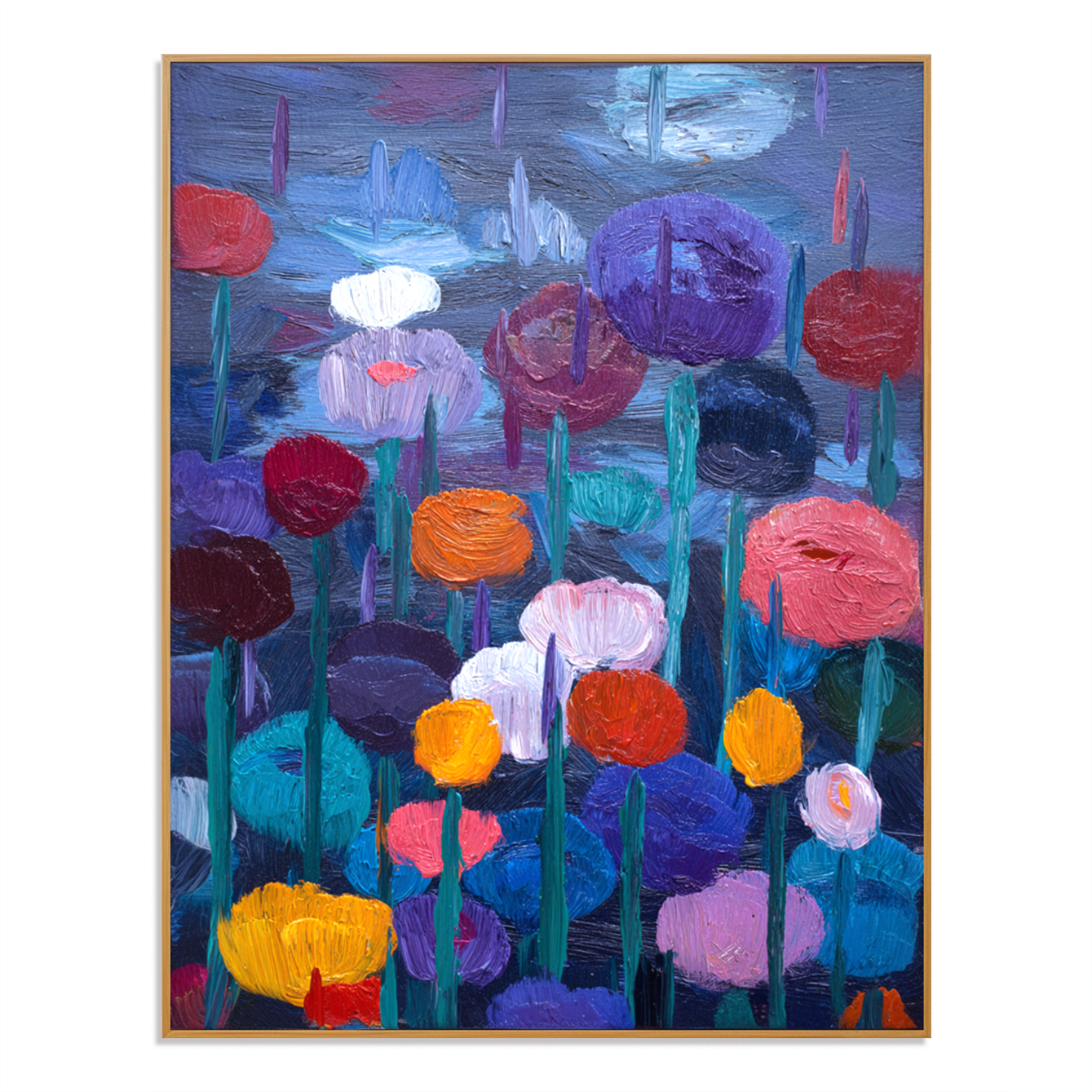 Midnight Garden – Abstract Floral Wall Art#AB0323021