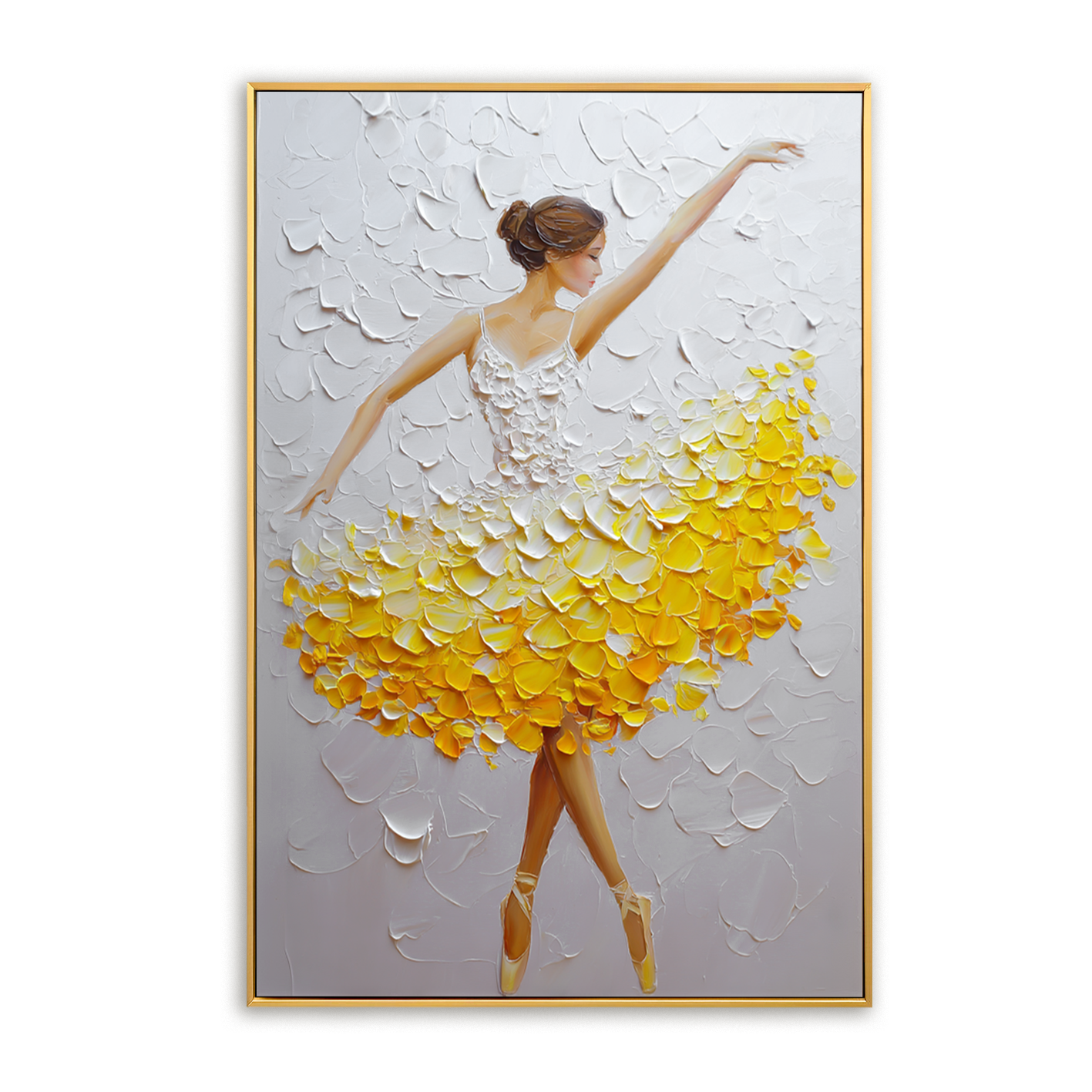 Golden Ballet – Textured Dancer Painting#AB0323006