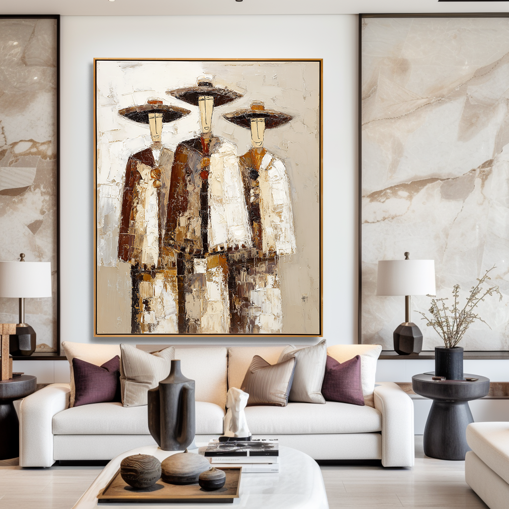 Desert Trio – Abstract Figures Painting#AB0323009