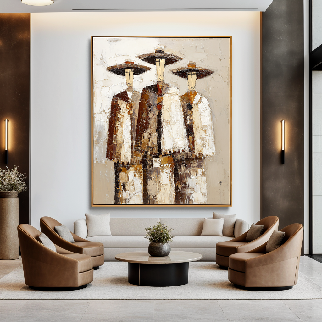 Desert Trio – Abstract Figures Painting#AB0323009