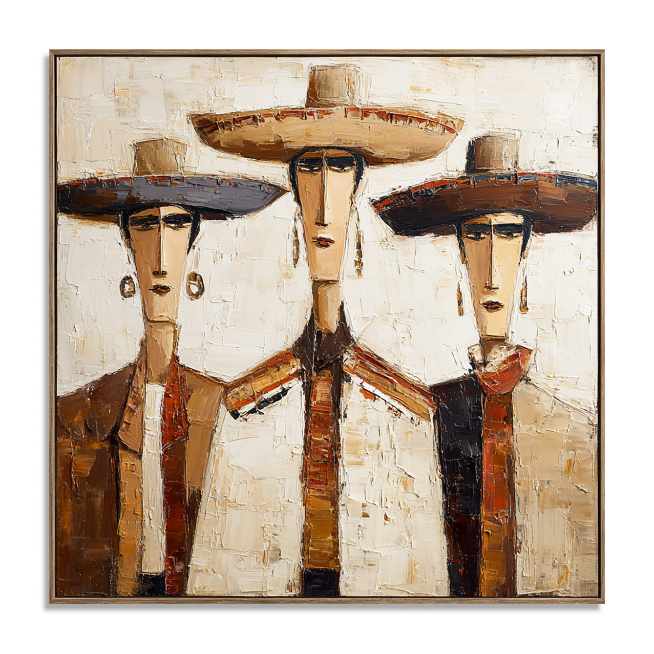Trio Portrait – Abstract Figures Painting#AB0323010