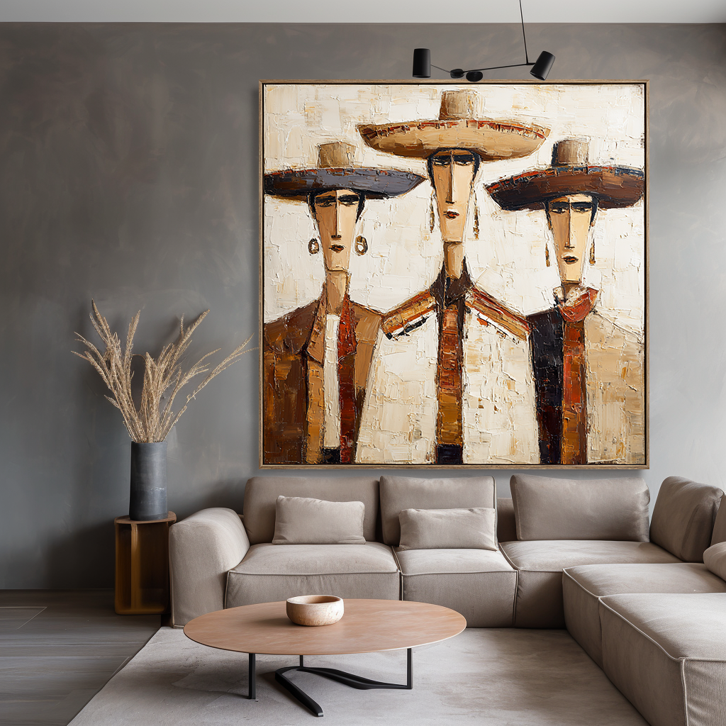 Trio Portrait – Abstract Figures Painting#AB0323010