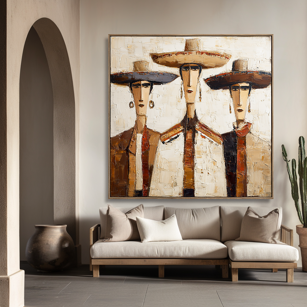 Trio Portrait – Abstract Figures Painting#AB0323010