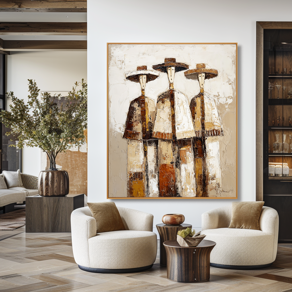Nomad Trio – Abstract Figures Painting#AB0323011