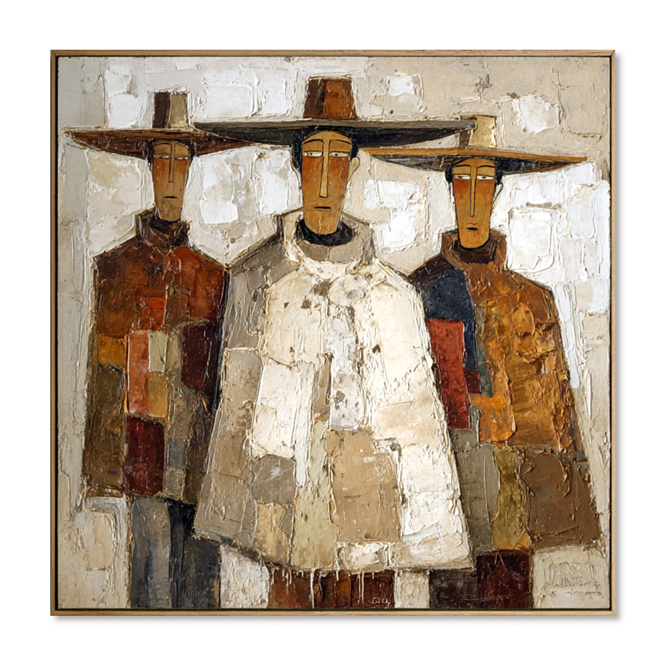 Silent Trio – Abstract Figures Painting#AB0323012