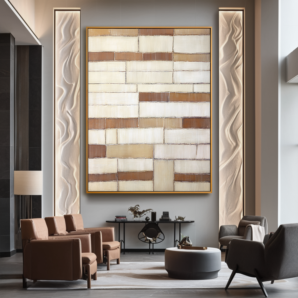 Soft Structure - Neutral Geometric Textured Wall Art#wp260438