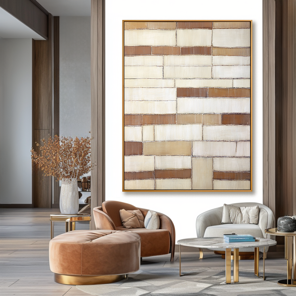 Soft Structure - Neutral Geometric Textured Wall Art#wp260438