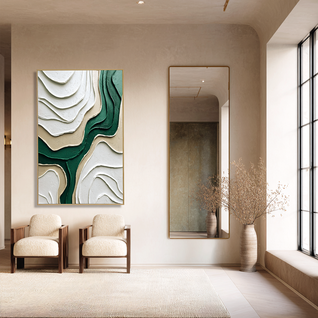 Emerald Flow – Textured Minimalist Abstract Wall Art#wp260462