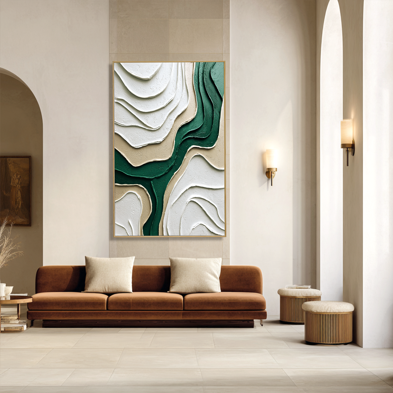 Emerald Flow – Textured Minimalist Abstract Wall Art#wp260462