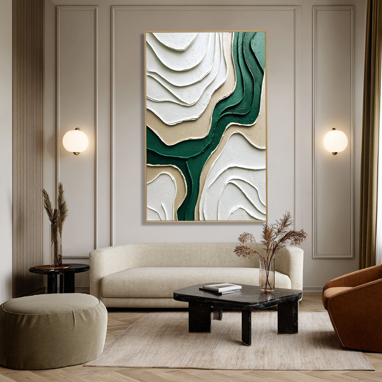 Emerald Flow – Textured Minimalist Abstract Wall Art#wp260462