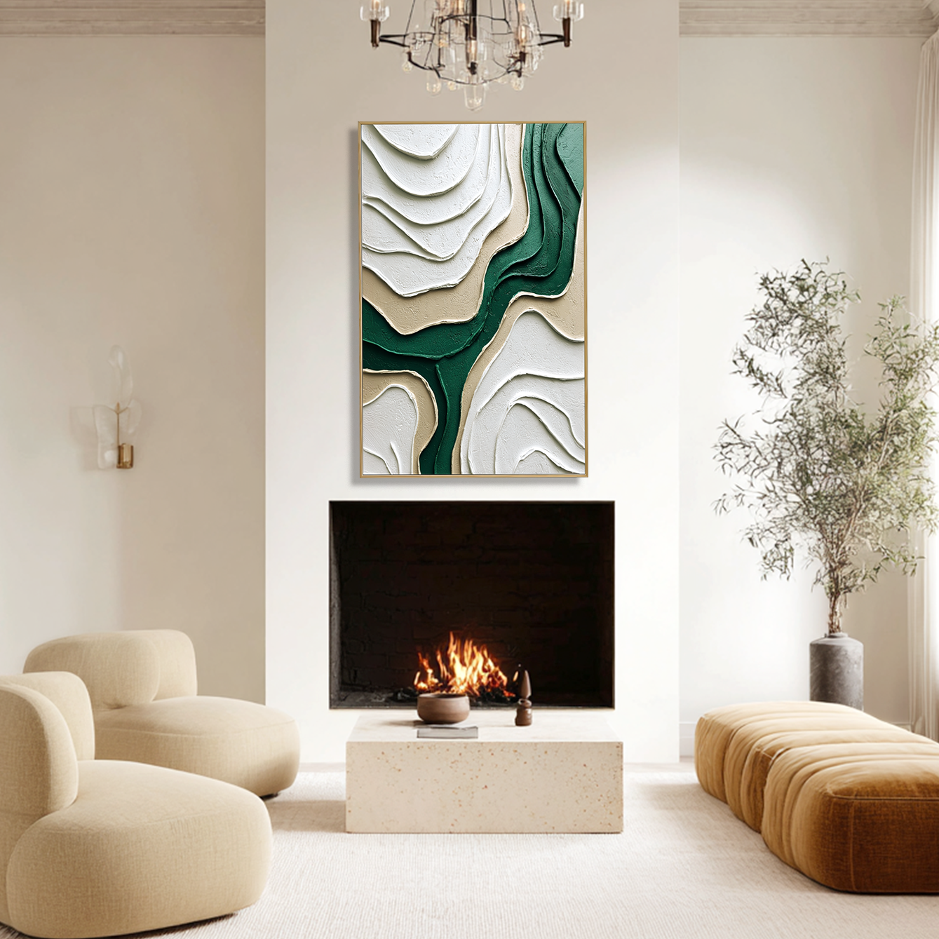 Emerald Flow – Textured Minimalist Abstract Wall Art#wp260462