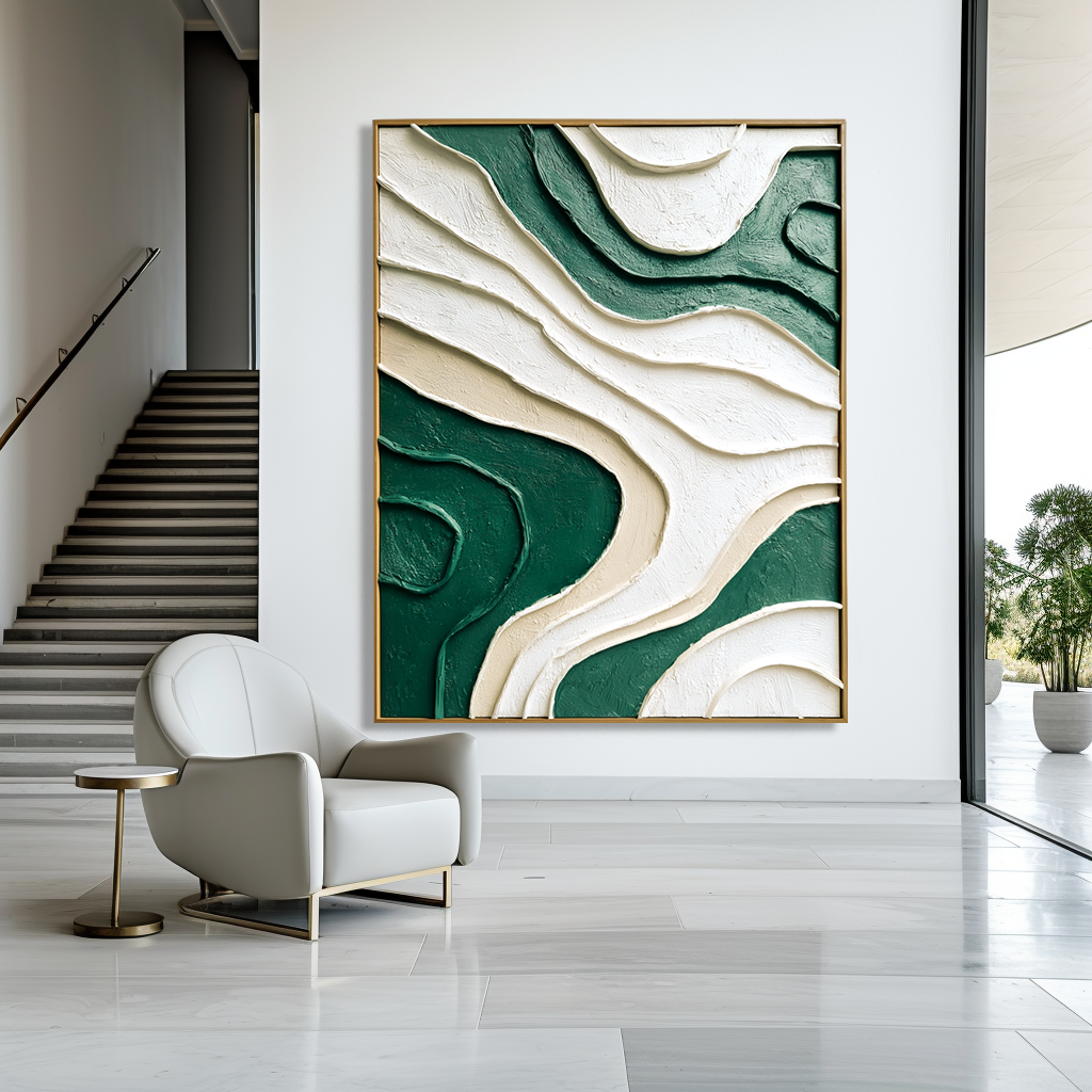 Verdant Layers – Textured Minimalist Abstract Wall Art#wp260463