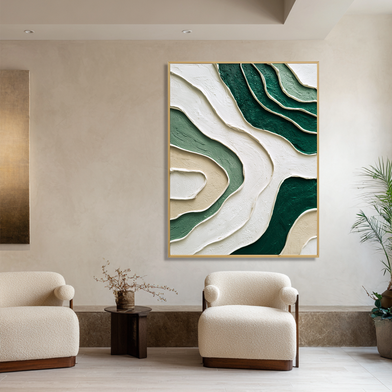 Emerald Flow – Textured Minimalist Abstract Wall Art#wp260466
